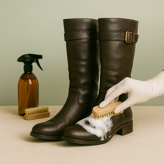 Rens av knelange støvletter (Skinn eller semsket)