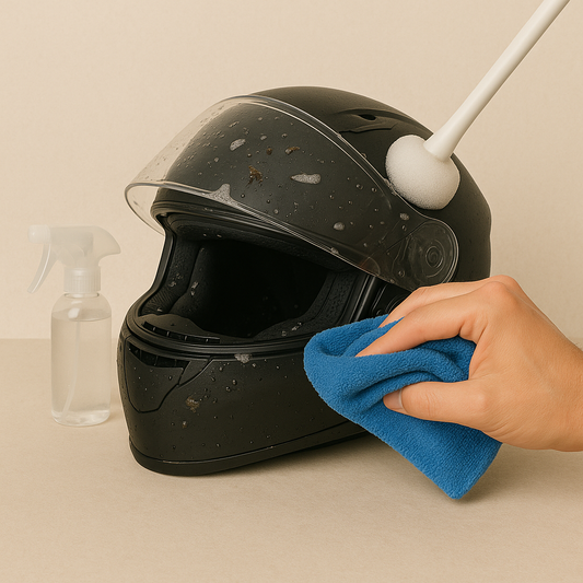 Rens av MC-hjelm (innvendig og utvendig)