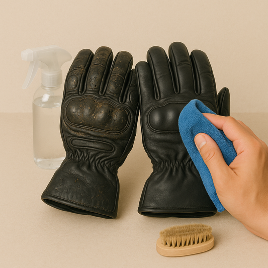 Rens av MC-hansker (skinn)
