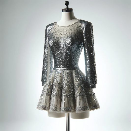 Short dress with sequins (Clear)