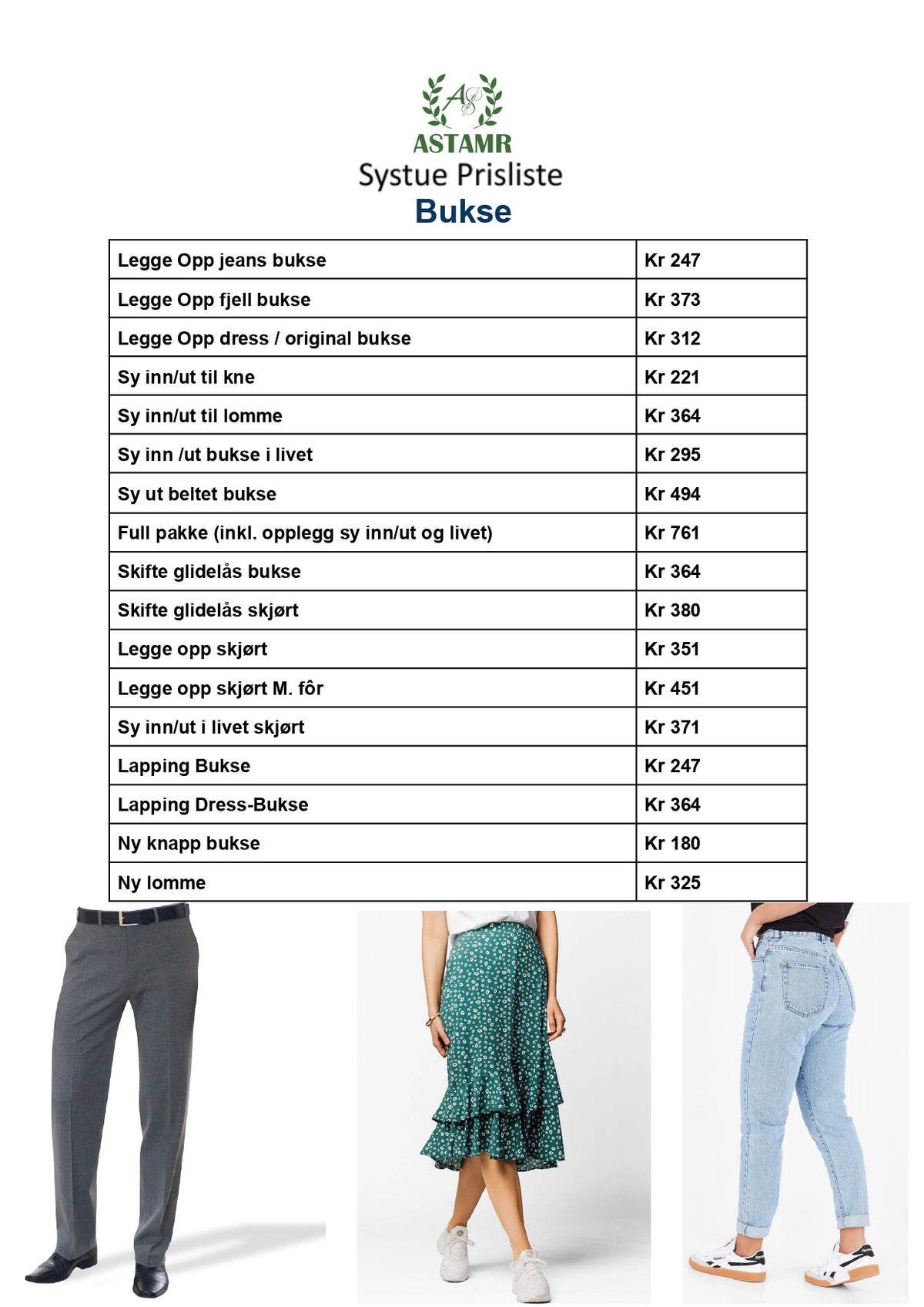 Prisliste – ASTAMR
