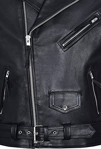Zipper motorcycle leather jacket